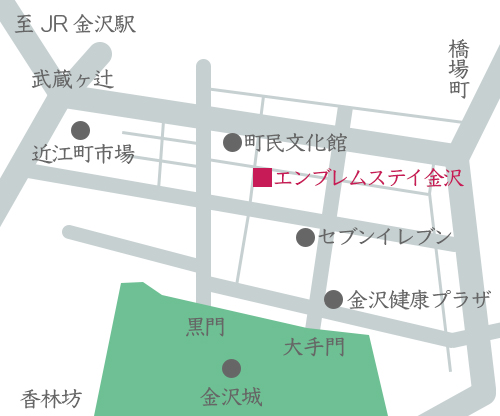 エンブレムステイ金沢 地図 Map